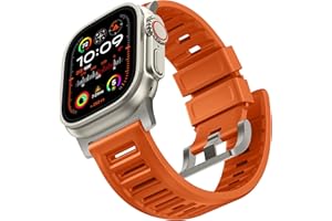Bandletic R-FKM Pasek kompatybilny z Apple Watch Ultra 2/ Ultra 49 mm, 45 mm, 44 mm, 42 mm, dla mężczyzn, miękki, oddychający, sportowy pasek zamienny do iWatch serii SE 9, 8, 7, 6, 5, 4, 3, 2, 1