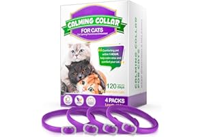 FRDUGA Calming Collar for Cats, Cat Calming Collar, All New Calming Pheromone Collar for Cats, Cat Pheromone Collar, Cat Calming Collar for Anxiety, Efficient Relieve Anxiety and Stress (4 PCS)