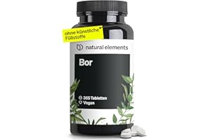 ‎NATURAL ELEMENTS natural elements Reines Bor – hochdosierte 3 mg Boron pro Tablette – 365 Tabletten – vegan, natürlich, laborgeprüft & in Deutschland produziert