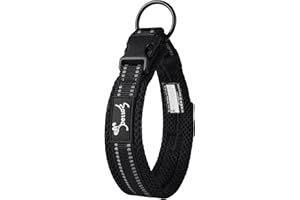 PETTOM Kaka mall - Collar para perro clásico acolchado, ajustable y reflectante, con anillo de aleación, para perro pequeño mediano o grande