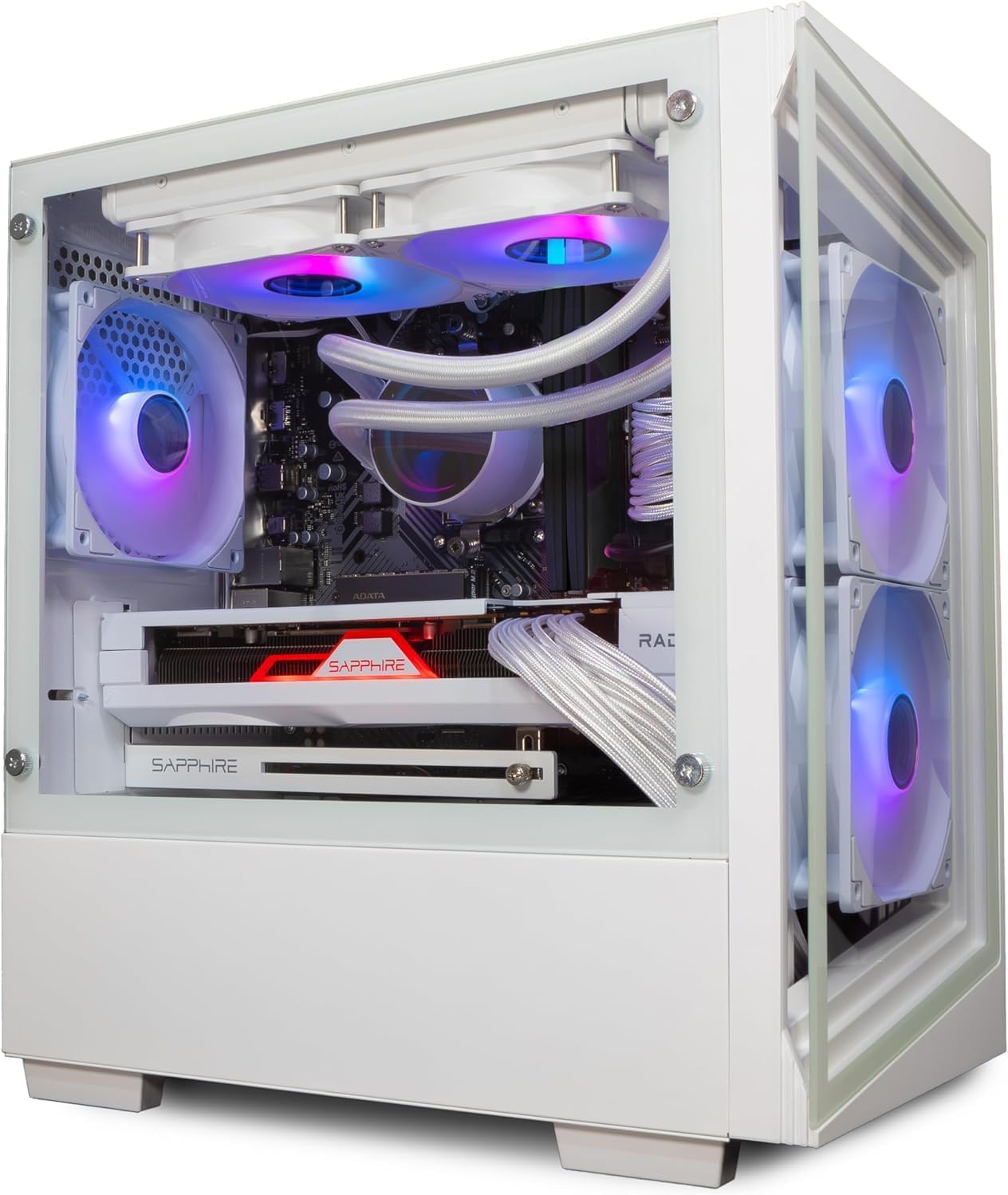 ionz Gaming PC - Desktop Computer, Ryzen 5 7600X, Radeon RX9060 XT, 32GB DDR5 RAM, 1TB NVMe SSD, 240mm AIO, 600W 80+ PSU, Windows 11, Wifi | White - G1