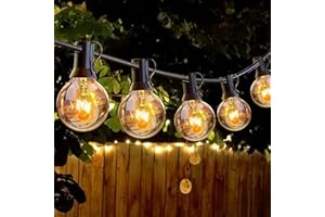 ROVLAK Guirlande Lumineuse Extérieur Intérieur, 18M Guirlande Guinguette Extérieure avec Prise et 30+5 Ampoules, étanche Lumière Extérieur pour Jardin Terrasse Balcon (Blanc Chaud)