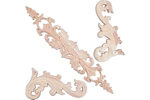 GORGECRAFT 5 Pieza 2 Estilos Tallado En Madera Calcomanía Madera Tallada Esquina Onlay Apliques Sin Pintar Tallado En Madera Adornos para Muebles Puertas Armarios Ventanas Armarios Espejos Hogar