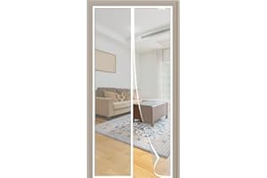 Moustiquaire Porte Fenetre Magnétique 120x210 cm, Derniers Modèles 2023, Rideau Anti Moustique, Aucun Perçage n'est Nécessaire - Blanc