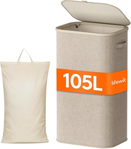 105L Extra Large Laundry Hamper Basket By Fiona's Magic, Woven Tall