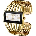 Ladies Watch, Bangle Ladies Watch Women Quartz Watch Ladies Wrist Watches with Rectangular Dial Elegant Wrist Watch Luxury Classic Skeleton Strap Quartz Ladies Watch Nice Gift for Women