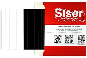 Siser® EasyWeed® - 12 hojas de 30 x 30 cm – Sobre blanco/negro, vinilo termotransferible termoadhesivo para personalizar los tejidos, hobby creativos, certificado VeganOk y Oeko-Tex Standard 100 Clase