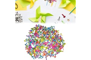 SEMINISMAR Mini Brads,Attaches Parisiennes à Tête Métal Ronde Multicolore Brads,Attache Parisienne,Attaches Parisiennes,Mini Brads Scrapbooking à Tête Ronde,DIY Loisirs Créatifs Estampage Accessoires,100pcs