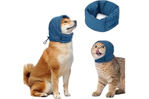 BAISHUWU Ohrenschutz Hund, Gehörschutz Hunde, Verstellbare Ohrenschützer für Haustiere, Lärmschutz Hunde Ohrenschützer, Hund Hals und Ohren Wärmer, für Geräuschreduzierung, Angstlinderung Beruhigung (S)