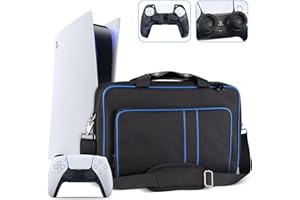 TECTINTER PS5 Tragetasche, Reisetasche für PS5, Schutzhülle PS5 Kompatibel mit Playstation 5 Konsole, Große Aufbewahrungstasche Reisetasche für Playstation 5 Digital Disk Edition, Silikon Protector Controller