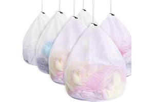 ASANMU Sacchetti Biancheria Lavatrice, 6 Pezzi Retina Per Lavatrice, Sacchetti per Lavatrice Borse per Il Bucato con Coulisse, Borsa della Lavanderia, Biancheria Intima/Calzini/Coperta/Gonna/Pantaloni