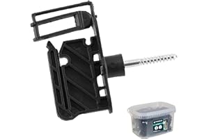 TRESSELEC - Isolateur clôture électrique à vis - 50pcs - Compatible avec Cordes, Cordons jusqu'à 6mm et Rubans jusqu'à 40mm - Trés robuste et facile à visser - Pour piquets Bois - Fermeture à clip