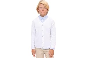 Lilax Baby Boys Basic Long Sleeve V-Neck Classic Knit Cardigan Sweater