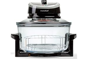 PremierTech Forno Alogeno ad Aria Ventilato, 17 litri, 1400 watt, Cuoce Senza Olio, Gratina, Arrostisce, Scongela, Essicca, Sterilizza, Nero, PT-FA12B