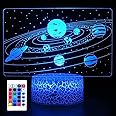 althiqahkey Solar System 3D Optical Illusion Side Table Lamp Universe Space Galaxy Night Light for Kids, Room Decor Light, Gift for Boys and Girls