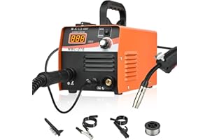 Vothen Portable MIG Welder Gasless 3 in 1 Digital MIG Welding Machine Flux Core Solid Wire MIG ARC Lift TIG Spool Gun Inverter Welders with Ultra LED Display, Includes 1kg 0.8mm Cored Wire