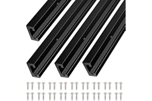 iMetrx 915mm T-Schiene T-Nut Gehrungsschiene Alu Doppelschnittprofil 4 Pcs Schwarz mit Schrauben für Holzbearbeitung Frästisch