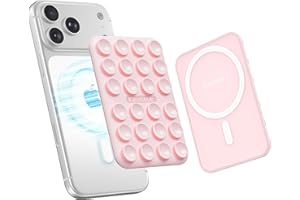 Magnet Handy Saugnapf Halterung Kompatibel mit MagSafe, Freihändig Sticky Magnetische Saugnapf Handyhülle für Selfies & Videos, Saugnäpfe Handyhalter für Alle Handy Modelle, Hellrosa