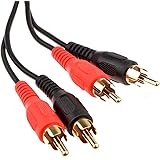 Psylins 2 x RCA Phono Plugs to 2 X RCA Phono Plugs Male Left Right Audio Lead 1.2 Mtr