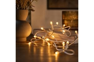 hellum LED mini ljusslinga inomhus, 2,85 m ljuslängd 20 LED ljusslinga inomhus, LED klassisk varm vit ljusslinga med kontakt