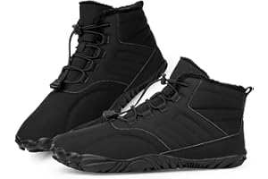 Deedlite Röck Performance Barfußschuhe Winter, Barfuss Schuhe Damen Winter Wasserdicht & Warm Gefüttert Outdoor Barfuß Winterschuhe Herren