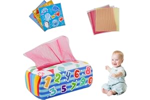 Montessori Spielzeug Baby, Aolkee Tücherbox baby spielzeug, Sensorische Spielzeug für Babys, Frühes Lernen pädagogisches Spielzeug, Montessori Spielzeug für 6 Monate Plus, Neugeborene Geschenke