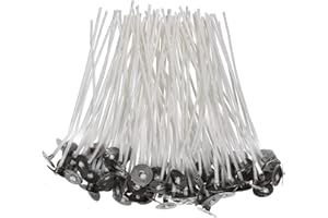 POFET 100 mechas de vela, 10 cm, mechas enceradas previamente enceradas para hacer velas