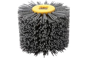 ‎SEAFRONT Nylonowa szczotka do ciągnięcia drutu, pędzel do polerowania, ziarnistość #240, średnica 120 mm, otwór 19 mm, szczotka szlifierska do drewna