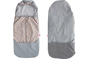 Motherhood Fußsack aus SOFTSHELL für Buggy Kinderwagen Babyschale wasserdicht und winddicht- Quadrate apricot