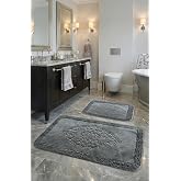 Şile Yumuşacık S&uuml;per Emici 2'li%100 Pamuk Ultra L&uuml;ks Banyo Paspası Seti Antrasit 60x100 cm