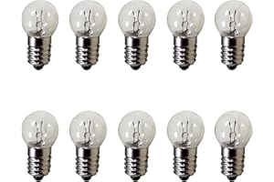 MeetUs Lot de 10 1.5 V 0,3 A Ampoules Miniatures DC E10 Blanc Chaud Ampoules Culot à vis (1.5v)