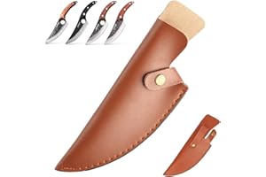 runrayay Gaine de Couteau en Cuir Droite, Gaine de Couteau de ceinture pour la chasse à la Lame jusqu'à 15,2 cm, étui de Couteau pour Couteau à Lame de Coupe