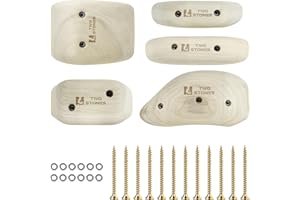 TWO STONES Soportes de madera para escalada en roca para adultos | Soportes de madera para escalada en pared | Variedad de empuñaduras de escalada atornilladas con accesorios de montaje (HD5in1-B)