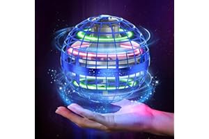 JIcloun Flying Spinner 360 ° Rotation avec Lumière RGB,Intelligent Flying Boomerang Ball, Magique Mini Drone Jouet Cadeau pour 6 7 8 9 10+Garçon et Fille, Cadeau Noel pour Enfants,Bleu