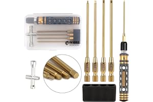 INJORA RC Destornilladores 4 en 1 Kit de Herramientas 1.5mm 2.0mm 2.5mm 3mm con 12 mm Rueda Hexagonal Tool Kit para Traxxas TRX4 Arrma Helicóptero Drone Barco