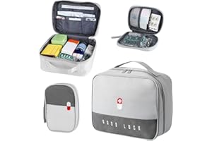 GHVACZS 2 sztuki wodoszczelonych torebek na leki, wodoodporna apteczka podróżna, duża i mała torba pierwszej pomocy, przenośna torba na leki do domu, biura, podróży