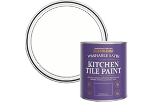 Rust-Oleum White water resistant Kitchen Tile Paint in Satin Finish - Chalk White 750ml