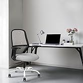Amazon Brand - Solimo Zita Fly Medium Back Ergonomic Office Chair – Swivel Desk Chair with S Shape Structure, Upholstered Bac