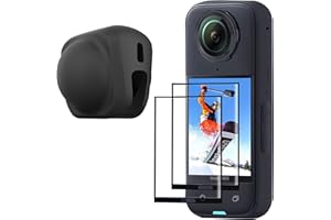 FiTSTILL Zestaw akcesoriów ochronnych do Insta 360 X5/X4, osłona ekranu ze szkła hartowanego + gumowa osłona obiektywu, 2 szt. ochraniaczy ekranu Ultra HD do aparatu Insta 360 X5/X4, twardość 9H