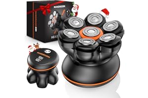 MAXGROOM 7D Rasoio Testa Calva Zero Assoluto, Rasoio Elettrico Capelli Uomo Rasa Capelli 0 mm, Rasoio per Capelli a Zero Shaver Capelli, Impermeabile Cordless con Display LED