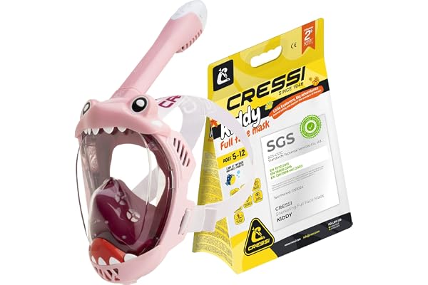 Cressi Kids Full Face Snorkelmask, Kiddy Kids Full Face, Snorkel Set