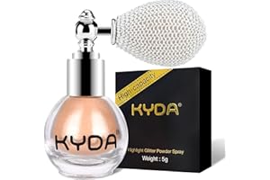 KYDA Ownest Glitter Powder Spray, Glitter Highlighter Spray Shimmer Sparkle Powder Makeup Spray for Face Body Cosmetic-Champagne