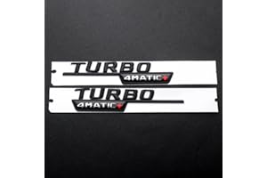 XLUCBS Emblems 2PCS ABS Car Sie Body Trunk Fender Decoration Badge Sticker for Mercedes Benz V8 BITURBO 4MATIC TURBO 4MATIC+ Emblem GLK GLA CLA