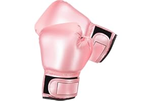Veemoon 1 Pair Beginner Pink Boxing Gloves Girls Boxing Training Gloves Kids Kickboxing Training Equipment - Soft Sponge Foam Padding - Punching Bag Sparring Kickboxing Thai Mitts (3-10years)