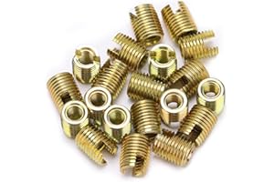 BORDSTRACT 20Pcs Thread Inserts Carbon Steel Slotted Type Self-tapping Thread Insert Screw Repairing Accessories,9 Different Size Optional(Inner M6*1.0 Outer M9*1.0)