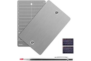 GANKE Crypto Seed Storage, Bitcoin Wallet, Cold Wallet Backup - BIP39 Portafoglio per criptovalute 12 o 24 parole, frasi di recupero e penna per incisione, doppio, colore argento