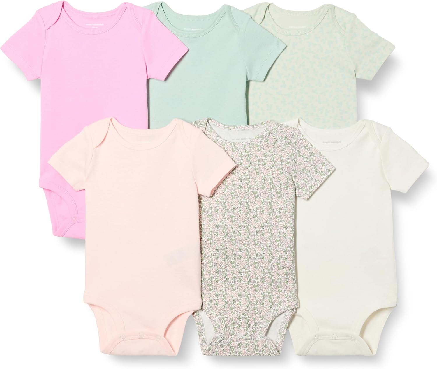 Amazon Essentials Unisex Baby Short-Sleeve Bodysuits, Baby Vests