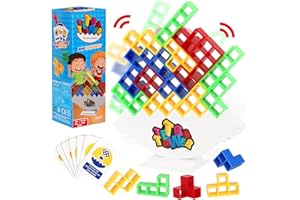 HIULLEN Tetris Balance Toy, Jeu Tetra Tower pour Enfants, Jeu d'équilibrage de Blocs Empilables, Cadeaux de Jeu de Blocs Empilables, Tetris Balance de 3 4 5 6 7 8 9 Ans