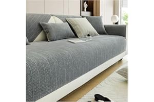 NUODWELL Chenille Sofa Cover, Non-slip Cushion Slipcover, L Shape Sofa Protector, Washable Furniture Protector, Universal Soft Couch Covers for Living Room Dogs Pets Cats (Dark grey, 90 * 180cm)