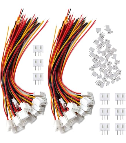 20 Paires Connecteurs JST XH 6 Broches 2.54 Mm - Mâle/femelle Avec Câbles 26 AWG 150 Mm, Pour LED, RC, Batteries